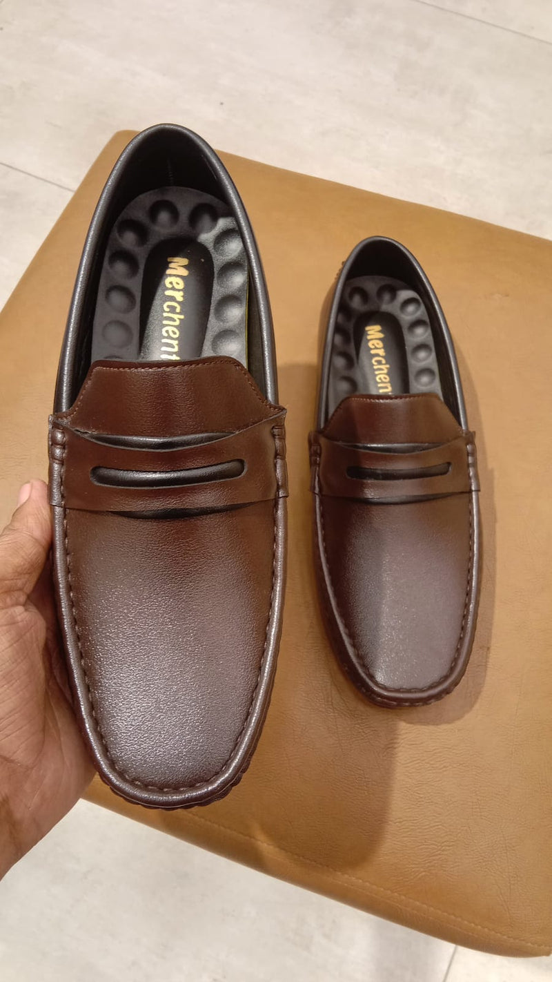 Brown Synthetic Loafers